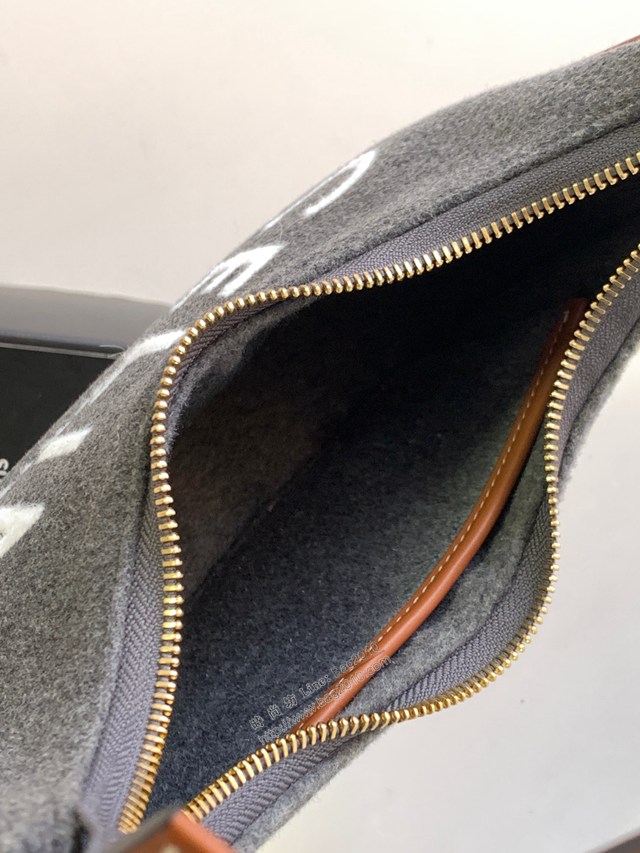Celine專櫃2023新款毛昵AVA刺繡牛皮革手袋 賽琳AVA腋下包肩背手提女包 sldj2449